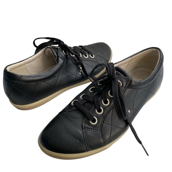Ecco Golf Street Retro Danish Womans Soft Leather Black Golf Shoes EU 38 SZ 7.5 - Picture 5 of 16